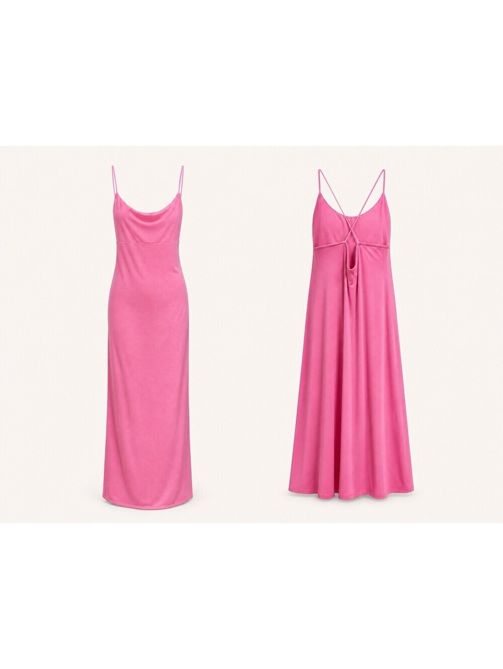 ASOS DESIGN Women's Pink Strappy Maxi Dress Sz 12 Barbiecore Boho-Chic